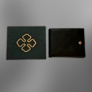 Camus Cognac Leather Wallet Multiple Card Slot Compact Style Black OS Preloved